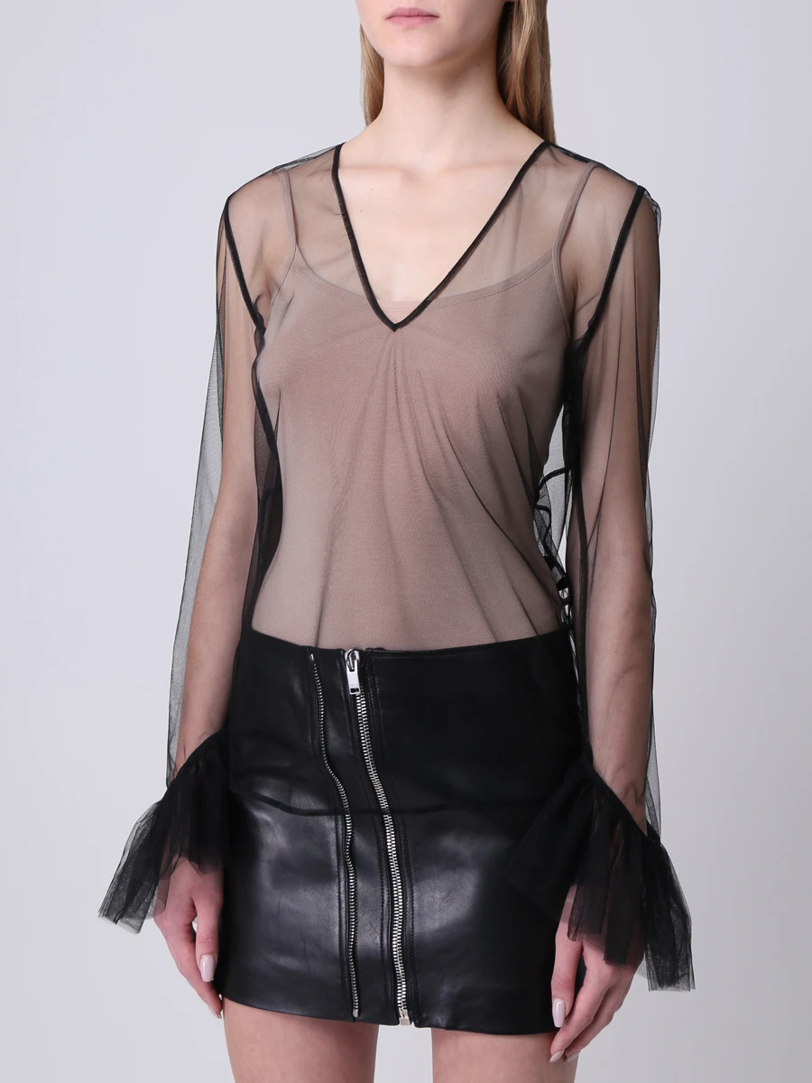 Блуза-сетка DOROTHEE SCHUMACHER 942307, размер 46, цвет черный - фото 4