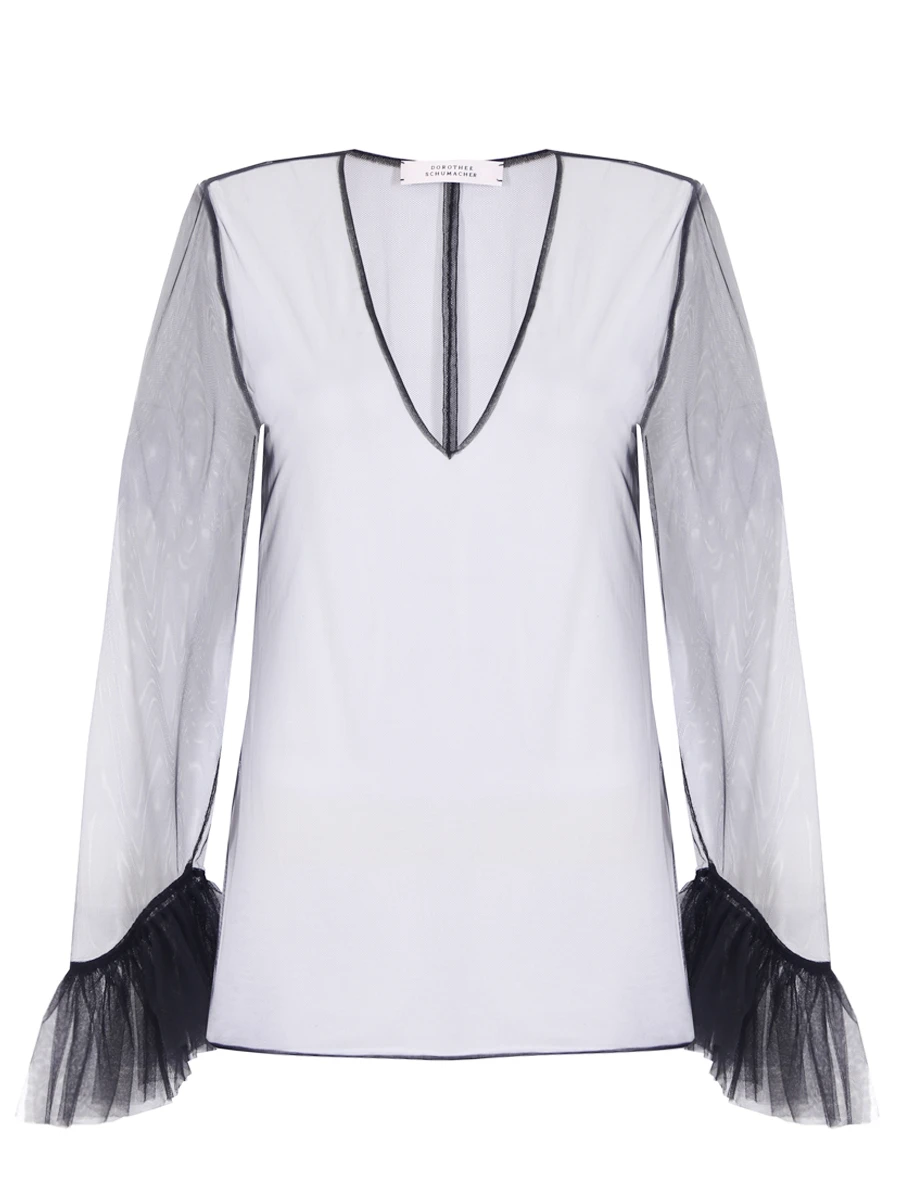Блуза-сетка DOROTHEE SCHUMACHER 942307, размер 46, цвет черный - фото 1