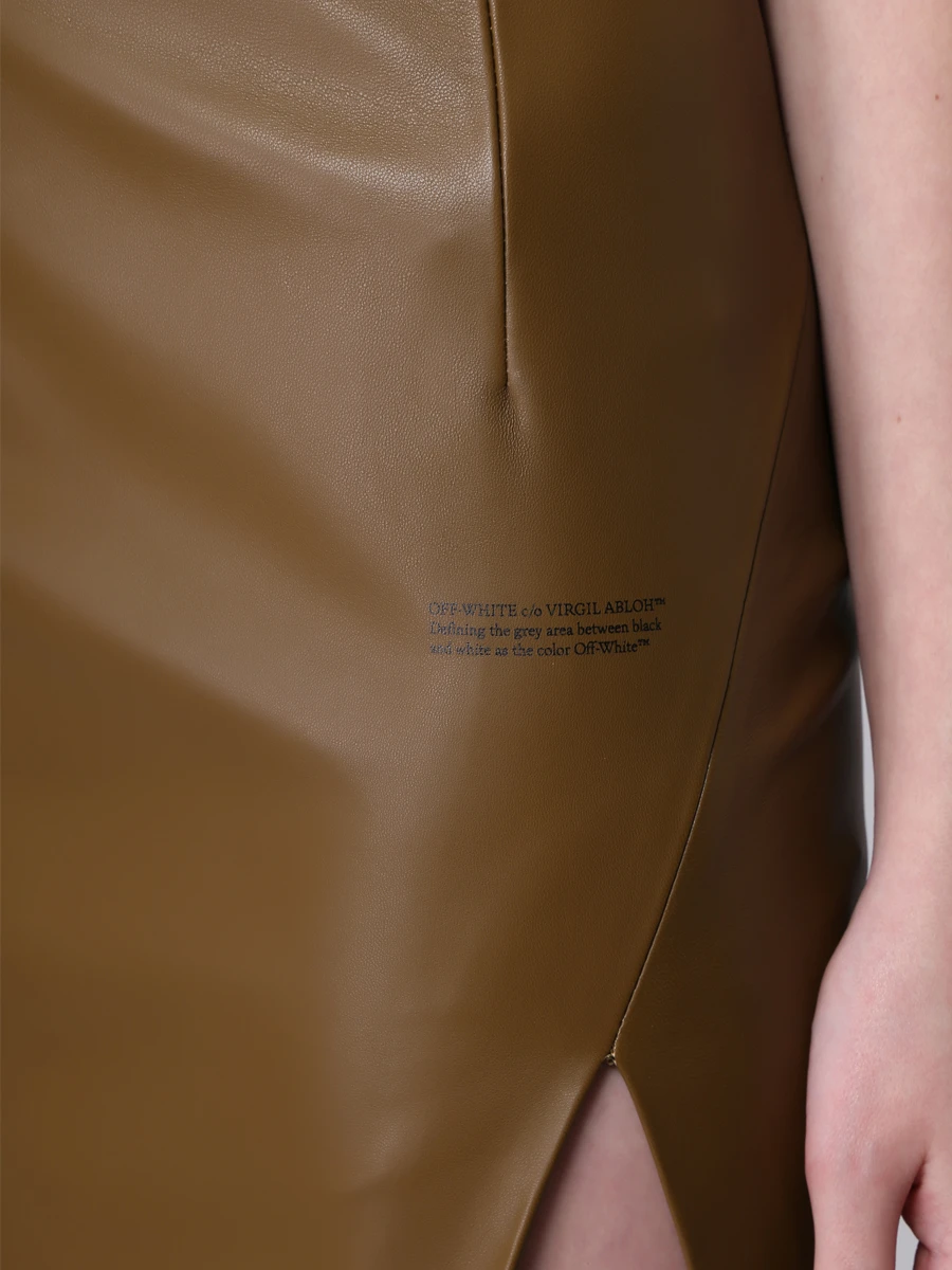 Юбка кожаная OFF-WHITE OWJC006E20LEA0026300 Коричневый  Фото 5