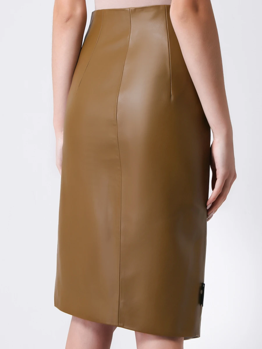Юбка кожаная OFF-WHITE OWJC006E20LEA0026300 Коричневый  Фото 3