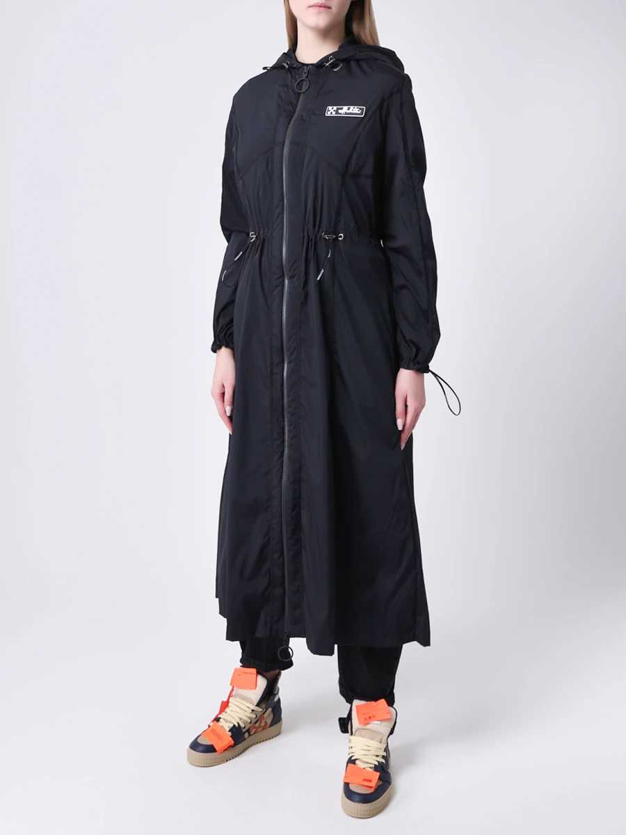 Плащ удлиненный OFF-WHITE OWEA202E20FAB0011001 Черный  Фото 4