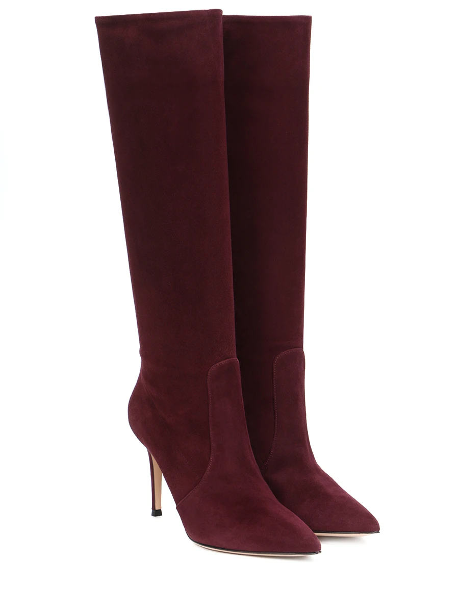 Сапоги замшевые Hansen GIANVITO ROSSI G80626.85RIC.C45ROYA Бордовый  Фото 2