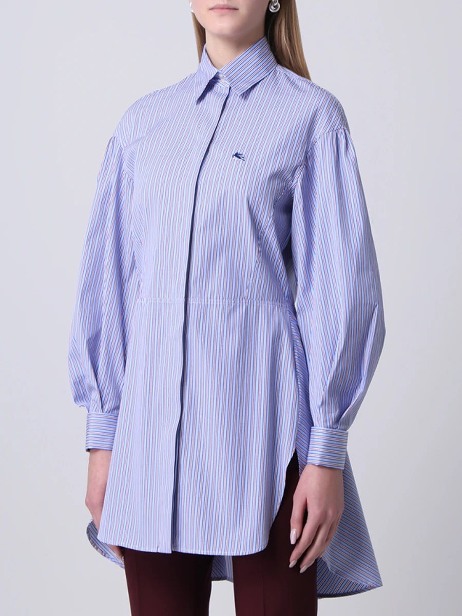 Рубашка хлопковая в полоску ETRO 19051 3809 0250, размер 42, цвет голубой - фото 4