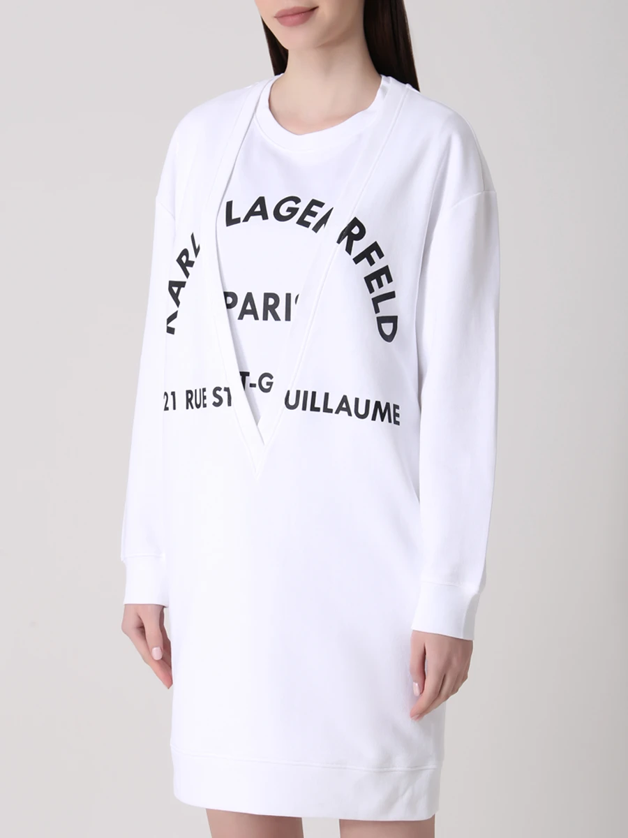 Платье Rue St-Guillaume KARL LAGERFELD 205W1818_100, размер 42, цвет белый - фото 4