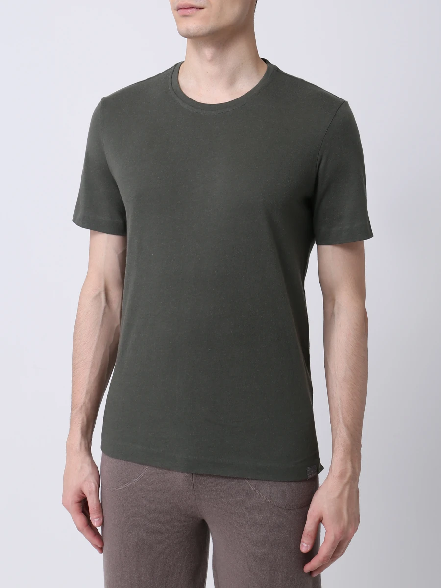 

Футболка из хлопка и кашемира, Зеленый, 9M660.WS00./MILTARE