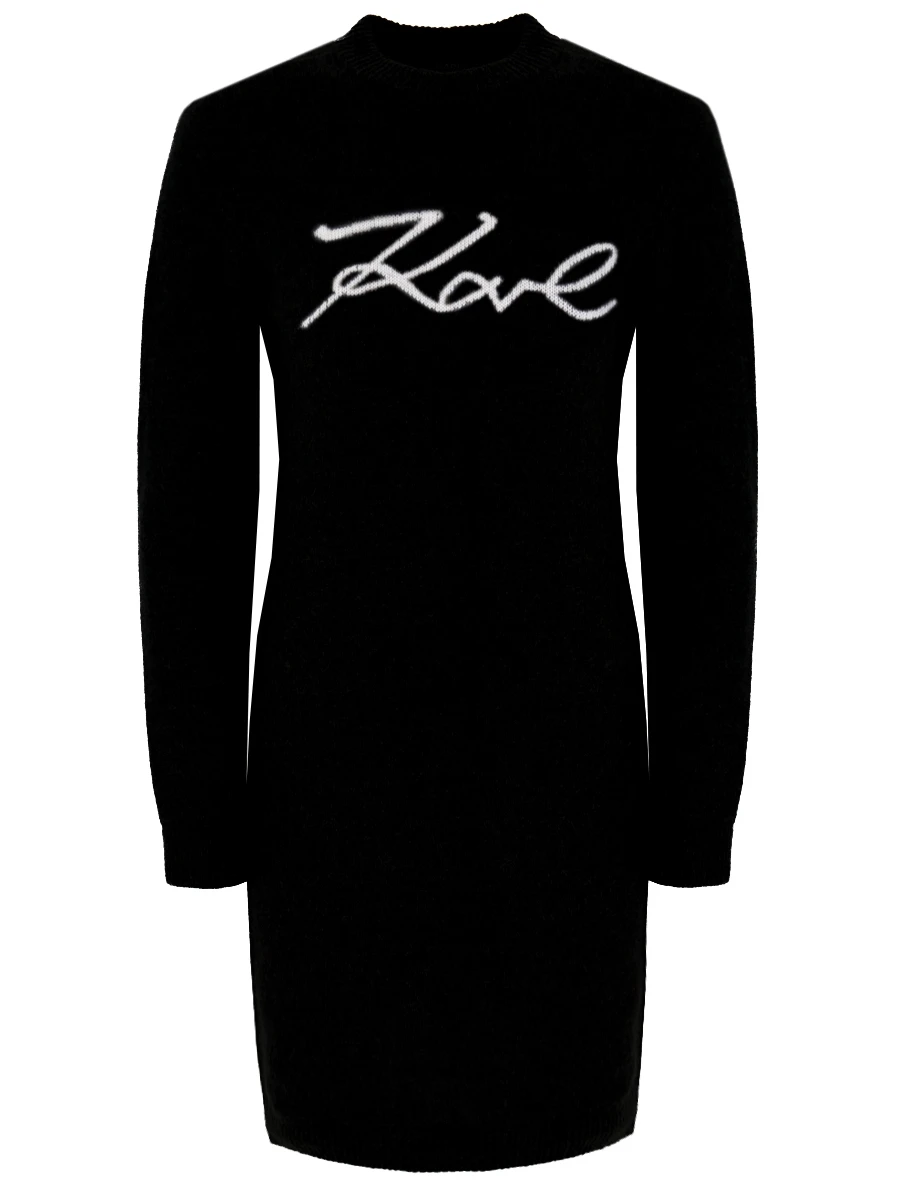 Платье шерстяное KARL LAGERFELD 206W2010 999, размер 40, цвет принт - фото 1