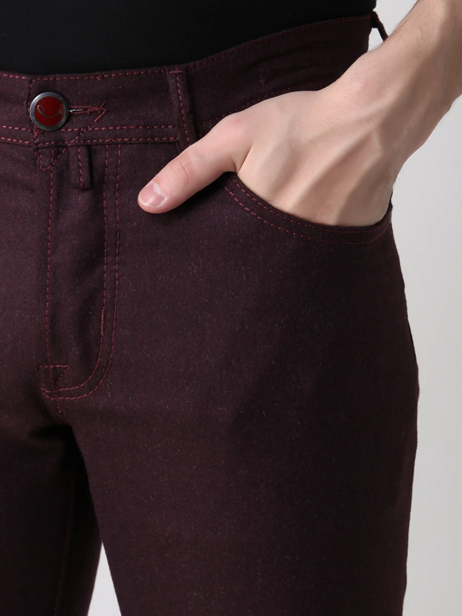 Брюки шерстяные JACOB COHEN J620 WOOL 6968 652 Бордовый  Фото 5