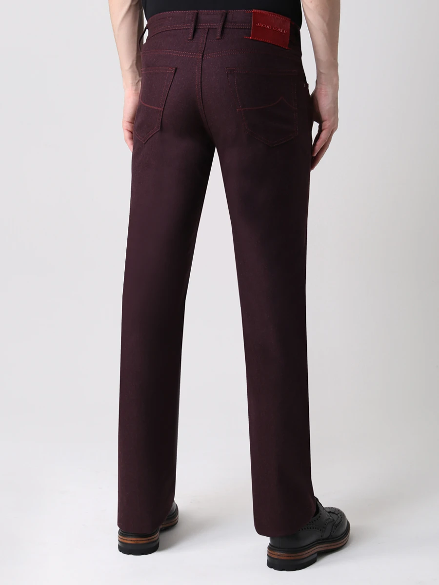 Брюки шерстяные JACOB COHEN J620 WOOL 6968 652 Бордовый  Фото 3