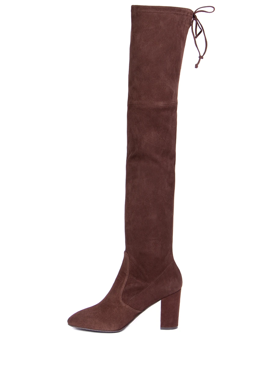 Ботфорты замшевые STUART WEITZMAN ZUZANNA Коричневый  Фото 3