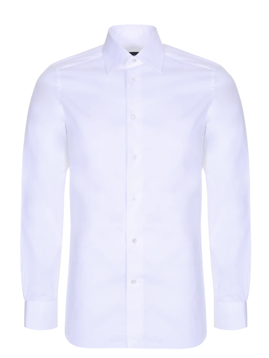Рубашка Slim Fit хлопковая ERMENEGILDO ZEGNA 801222 9MS0PA G, размер 48, цвет белый