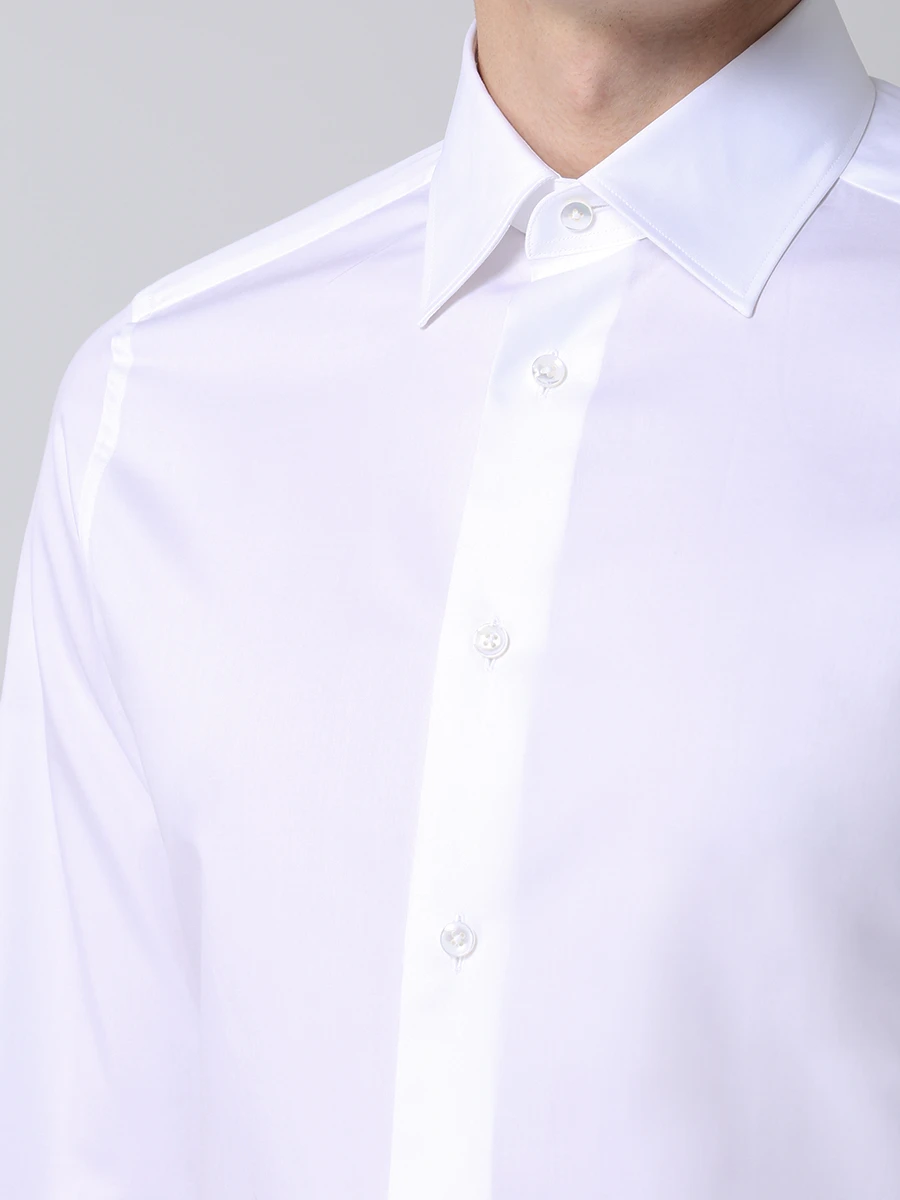 Рубашка Slim Fit хлопковая ERMENEGILDO ZEGNA 801222 9MS0PA G, размер 48, цвет белый - фото 5