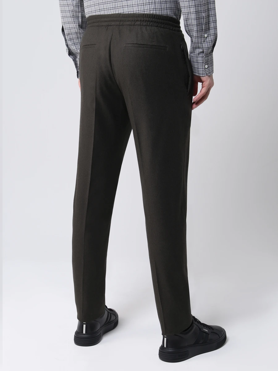 Брюки шерстяные на кулиске ZEGNA UVI20 TT18 055 Зеленый  Фото 3