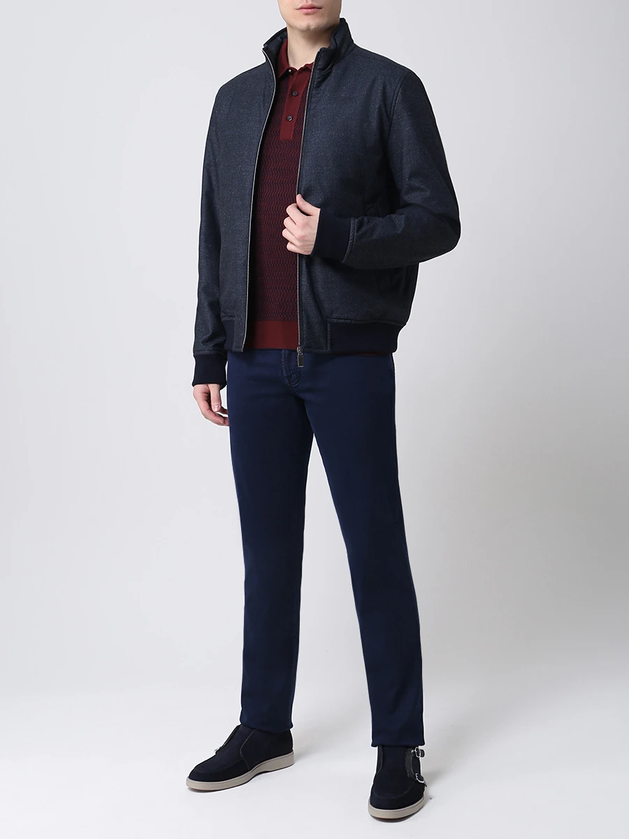 Поло из кашемира и шелка BERTOLO LUXURY MENSWEAR 902046/001941/0557 Бордовый  Фото 2