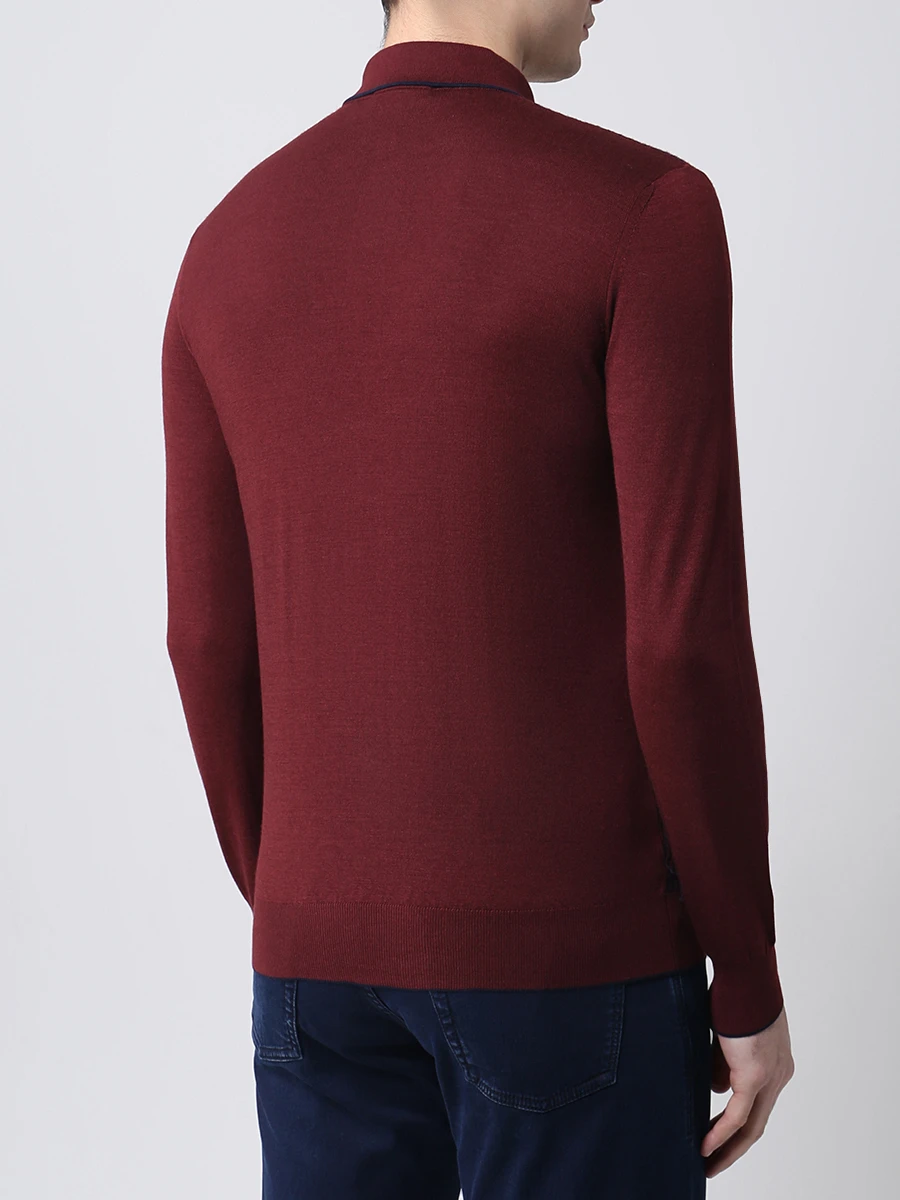 Поло из кашемира и шелка BERTOLO LUXURY MENSWEAR 902046/001941/0557 Бордовый  Фото 3