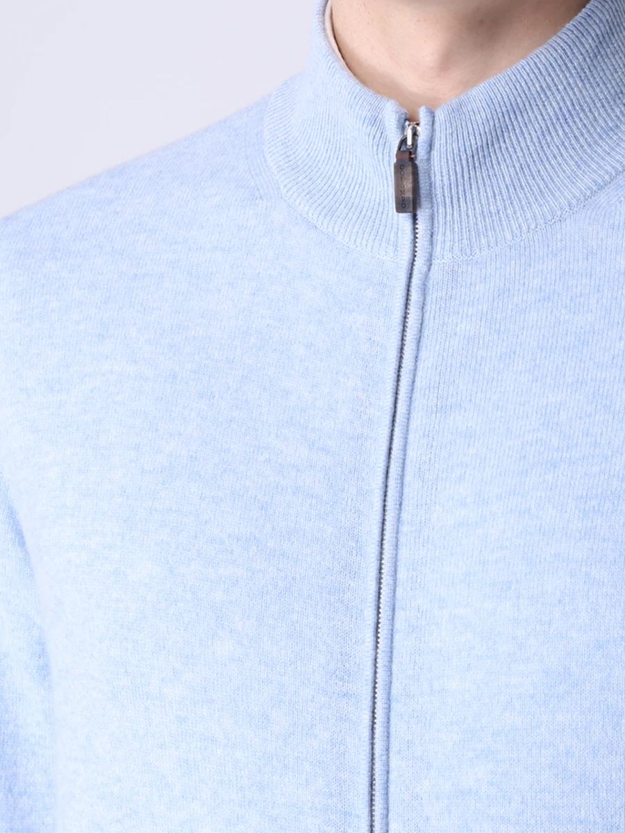 Кардиган кашемировый на молнии COLOMBO MA03176/-/2-26KI-M 85 Голубой  Фото 5