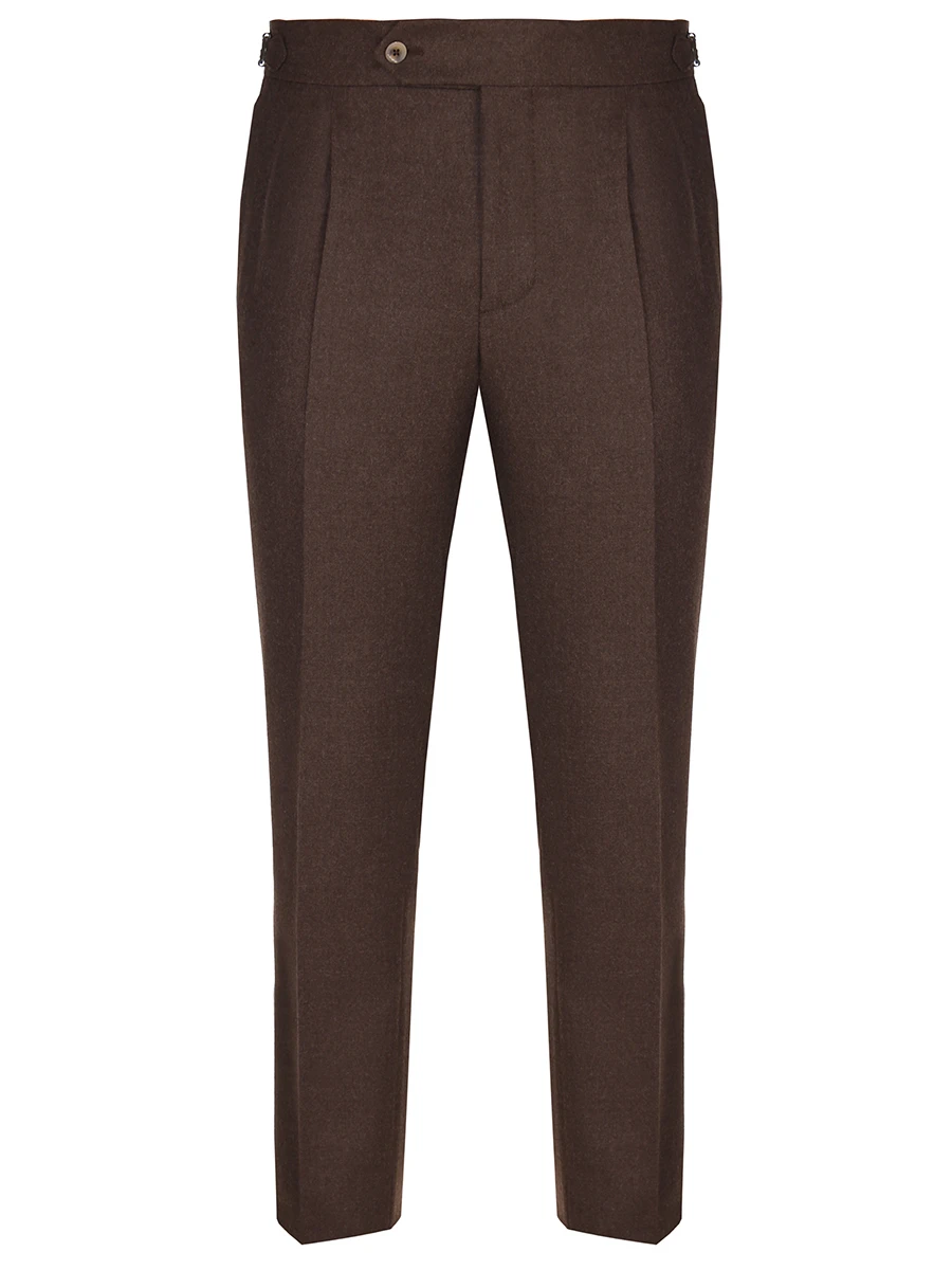 

Брюки шерстяные с защипами, Коричневый, LP1430