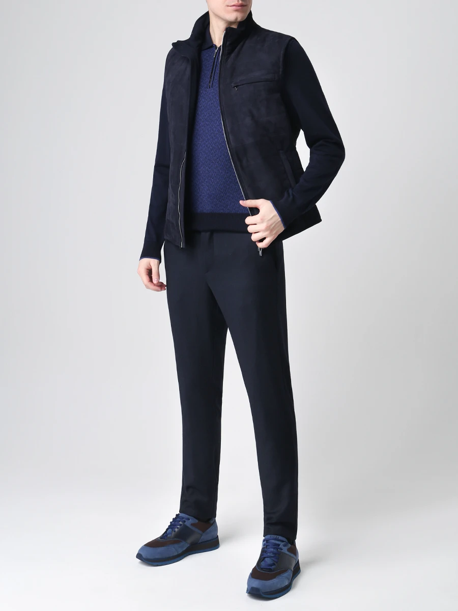 Жилет замшевый FIORONI CASHMERE MTP19005E1 SUEDE/7 Синий  Фото 2