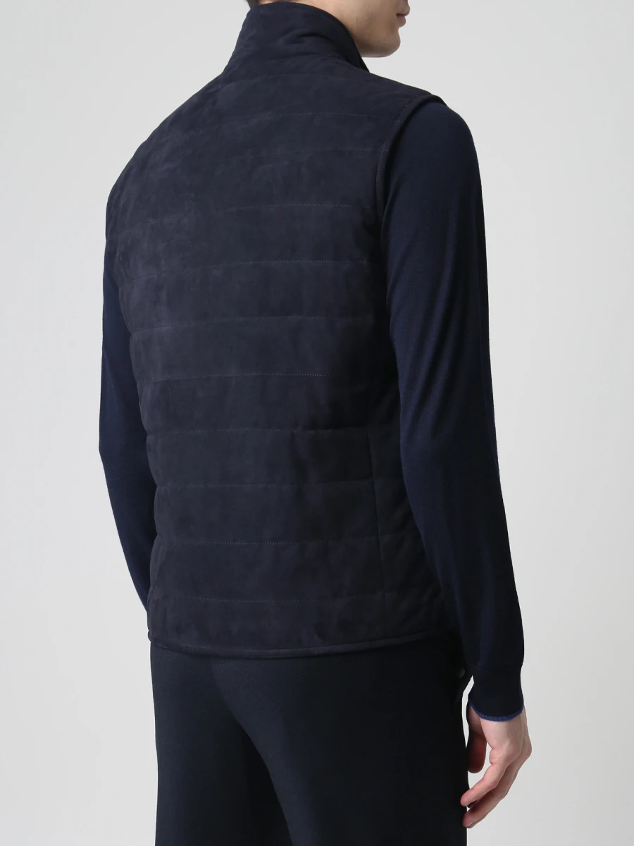 Жилет замшевый FIORONI CASHMERE MTP19005E1 SUEDE/7 Синий  Фото 3