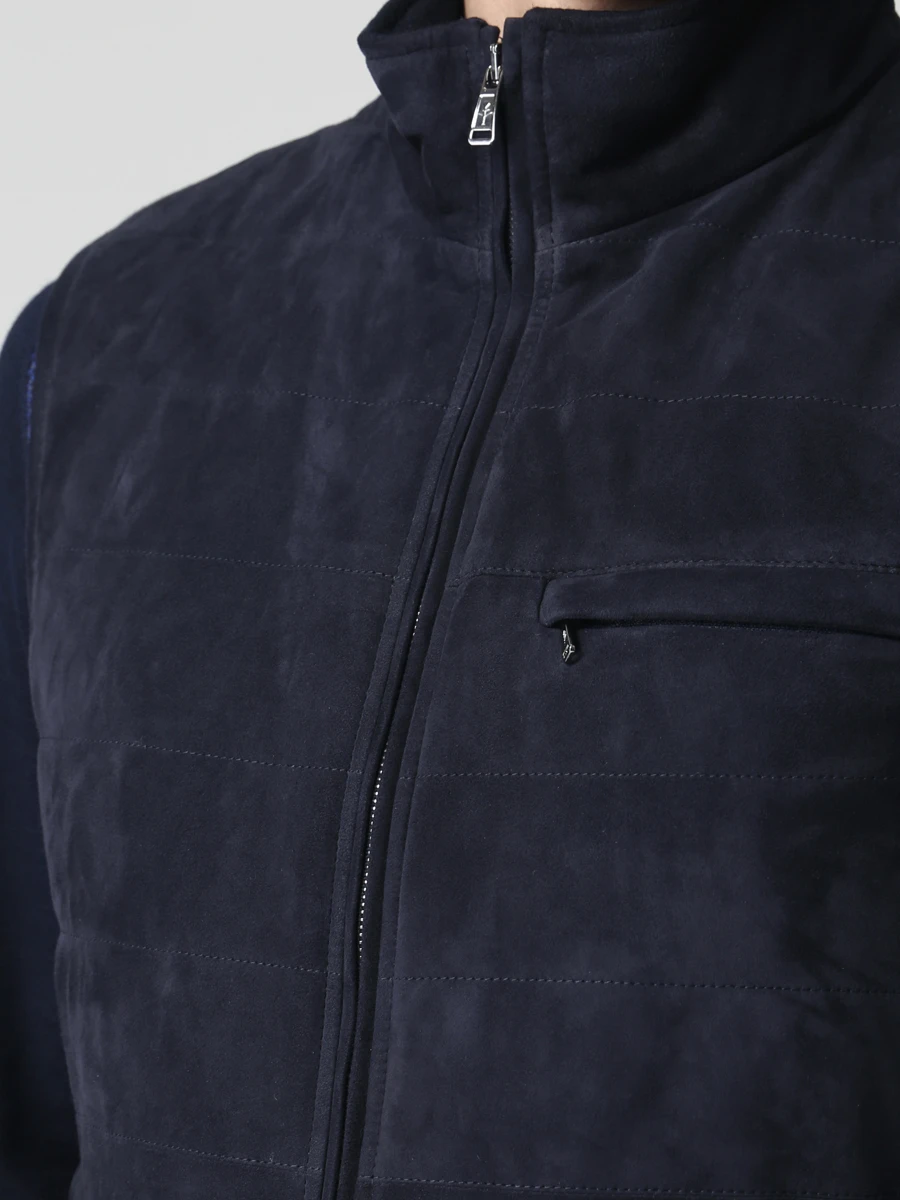 Жилет замшевый FIORONI CASHMERE MTP19005E1 SUEDE/7 Синий  Фото 5