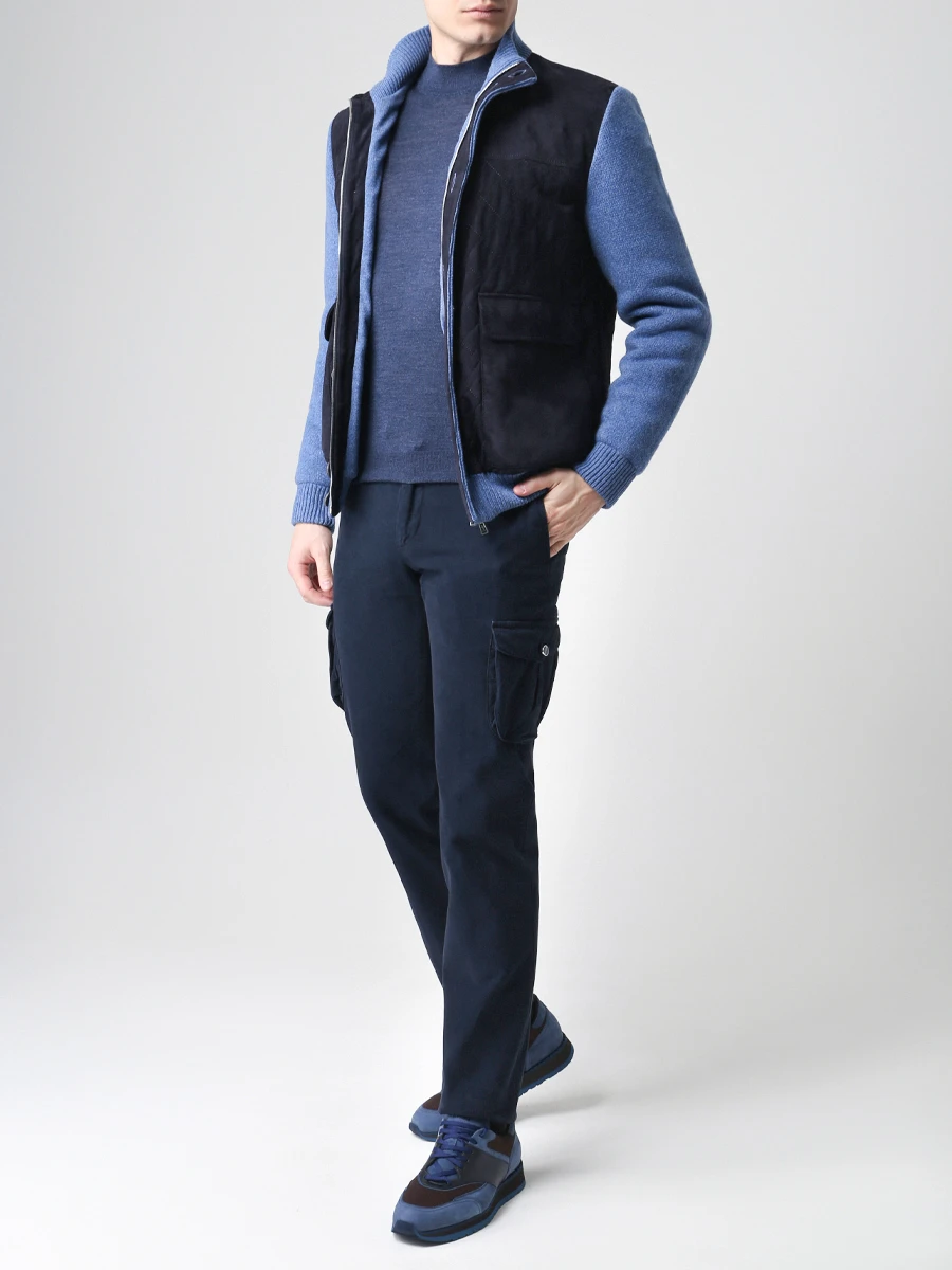 Куртка комбинированная FIORONI CASHMERE MTP21011E1 SUEDE/B16 Деним  Фото 2