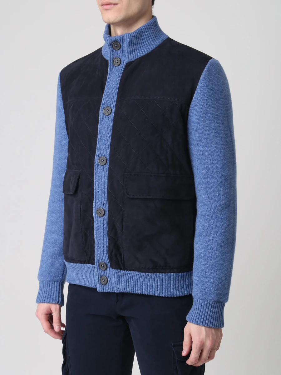 Куртка комбинированная FIORONI CASHMERE MTP21011E1 SUEDE/B16 Деним  Фото 4