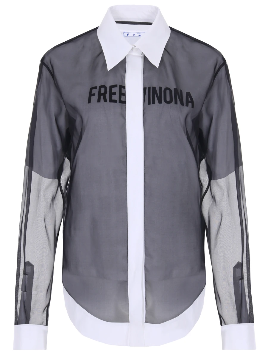 Блуза комбинированная OFF-WHITE OWGA080E20FAB0011010, размер 38, цвет белый - фото 1