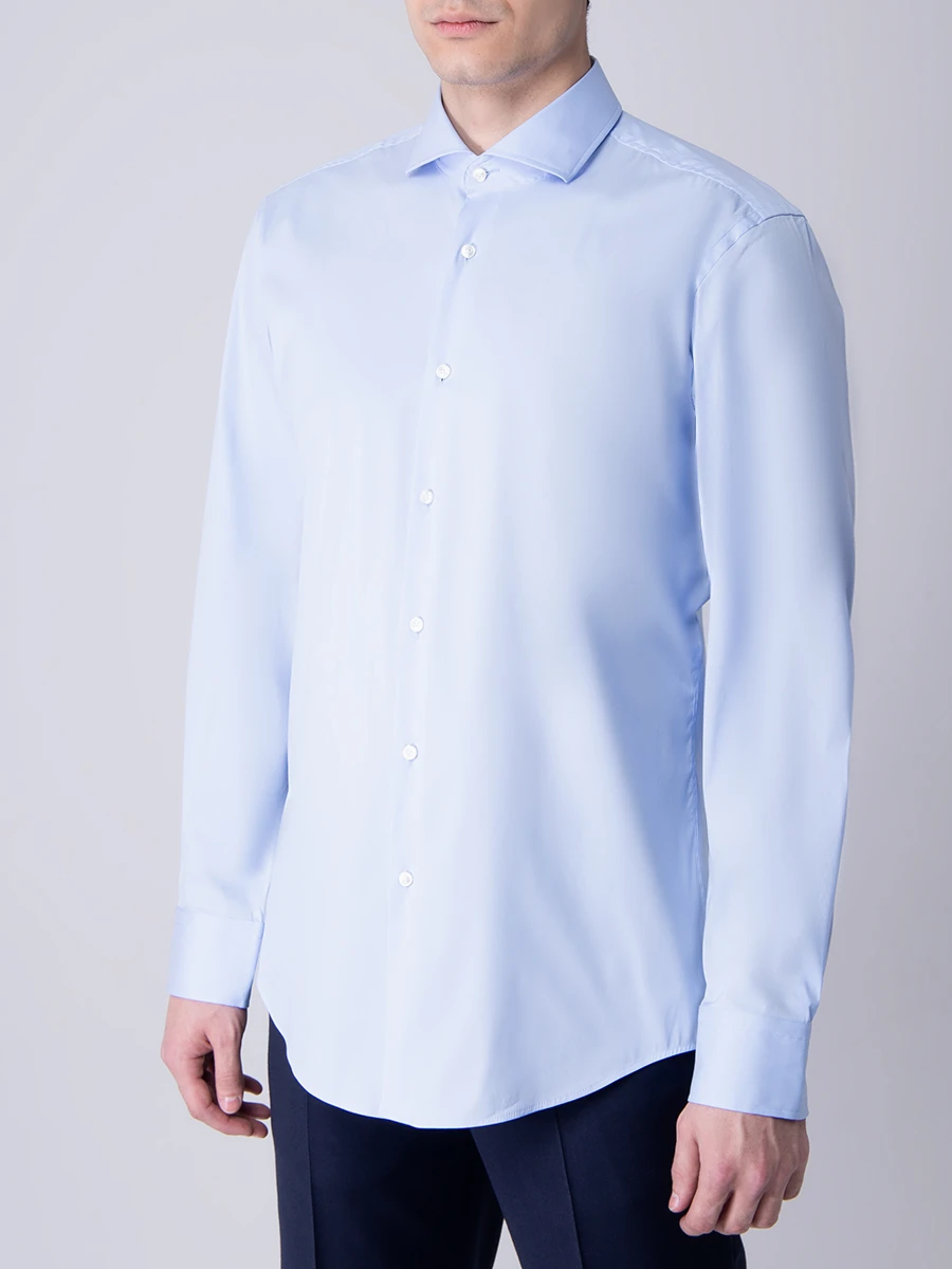 Рубашка Slim Fit хлопковая BOSS 50260064/450, размер 46, цвет голубой 50260064/450 - фото 4