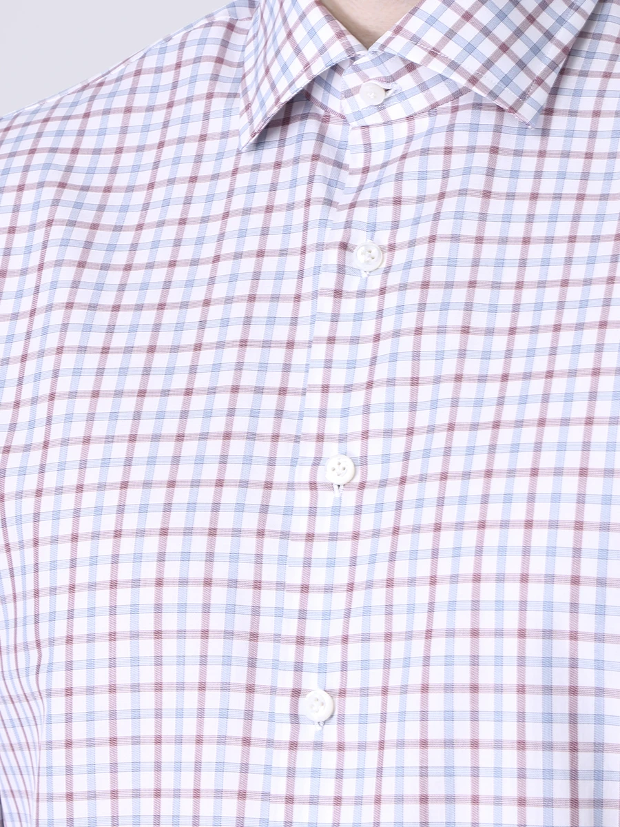 Рубашка Tailored Fit в клетку CESARE ATTOLINI CAU27 A20CM23 008, размер 50, цвет белый - фото 5