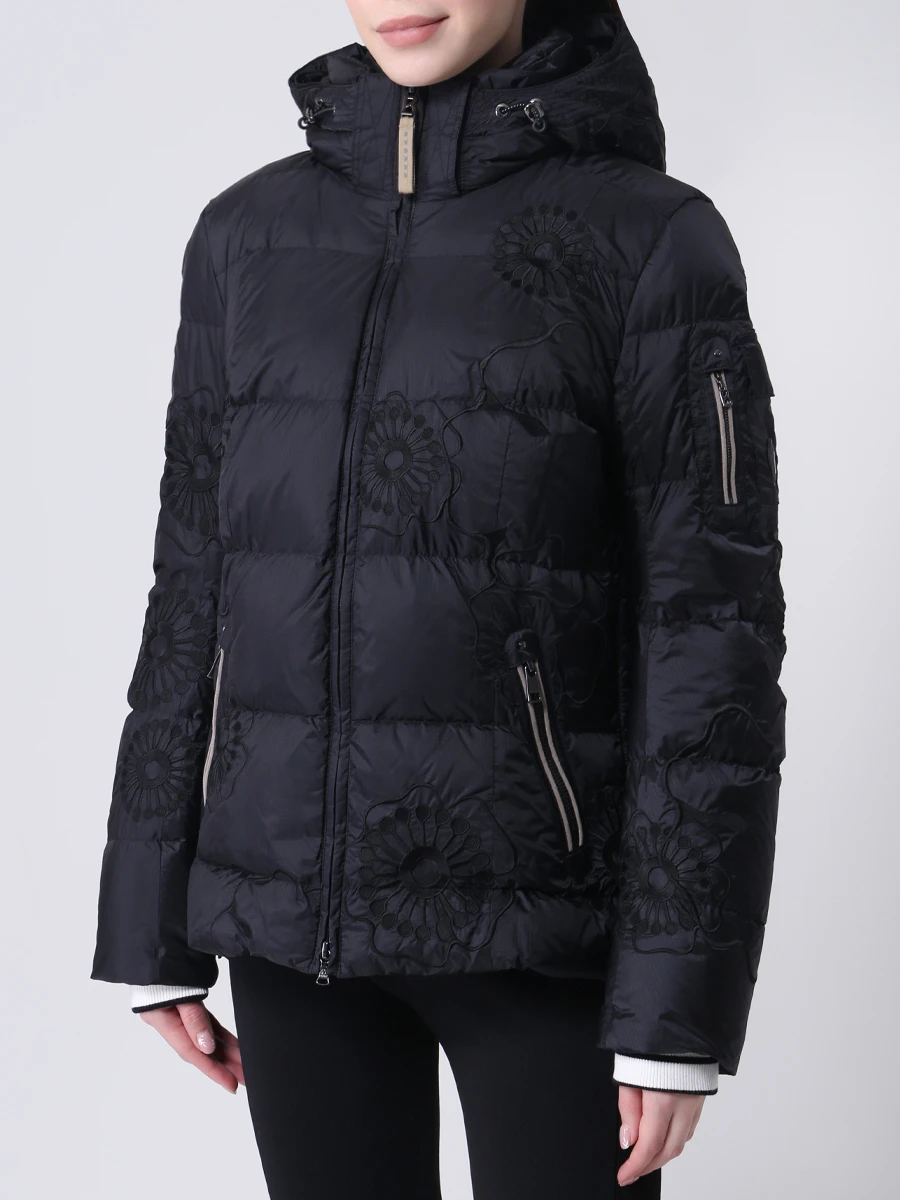 Пуховик стеганый с вышивкой BOGNER 3159 4253-026 Черный  Фото 4