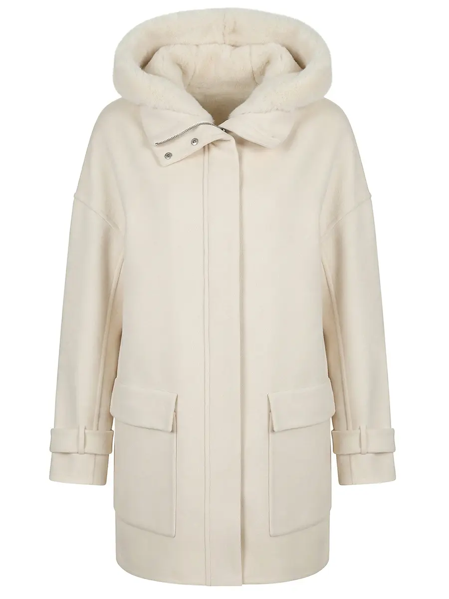 Парка кашемировая с норковым жилетом KITON D50685K05I3801003 Белый 