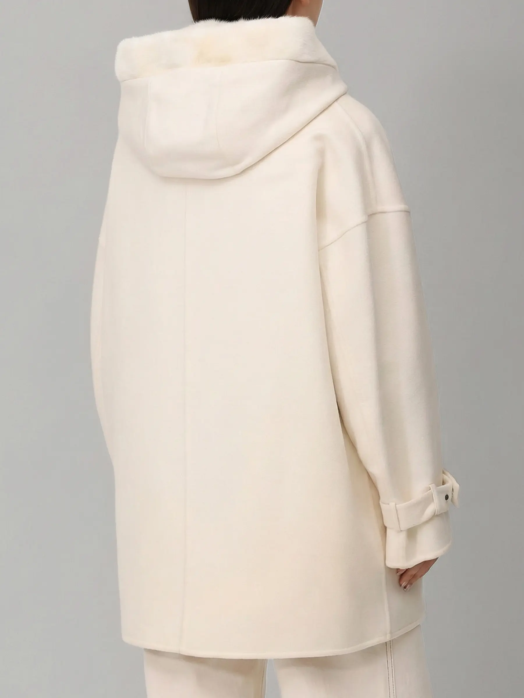 Парка кашемировая с норковым жилетом KITON D50685K05I3801003 Белый  Фото 3