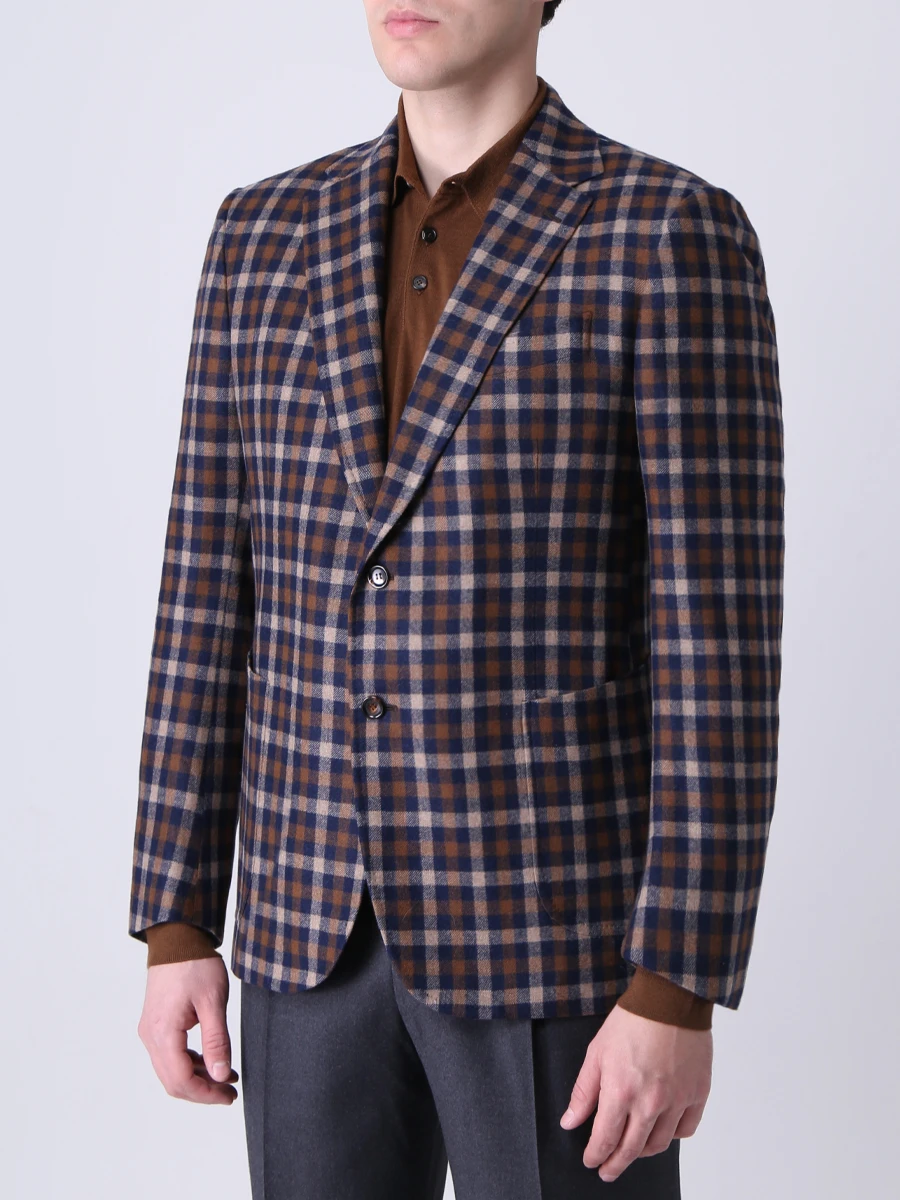 Пиджак кашемировый в клетку STILE LATINO AM22075 Клетка  Фото 4