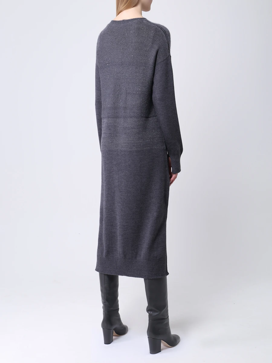 

Платье трикотажное с люрексом, Серый, 20WEDSW110 FM005 GREY