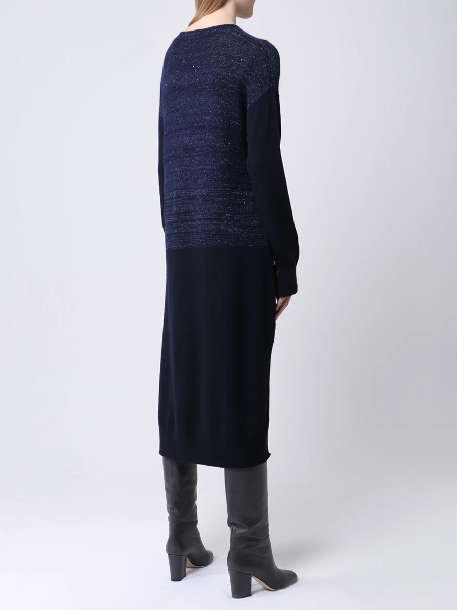 Платье трикотажное с люрексом EREDA 20WEDSW110 FM005 DARK BLUE Синий  Фото 3