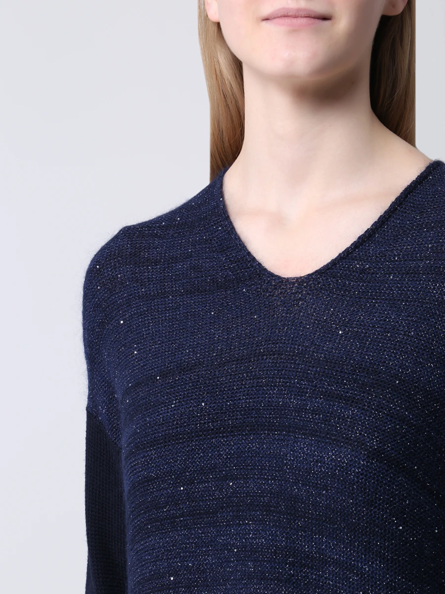 Платье трикотажное с люрексом EREDA 20WEDSW110 FM005 DARK BLUE Синий  Фото 5