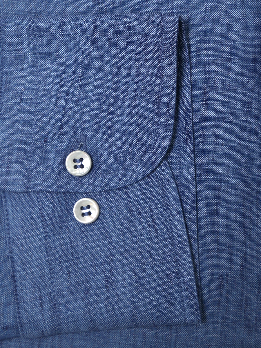 Рубашка Regular Fit льняная LORO PIANA FAF2545 W06J, размер 54, цвет синий - фото 2