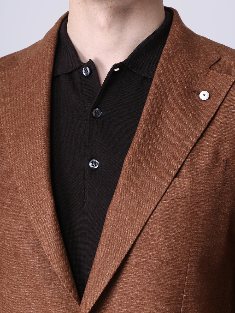 Пиджак шерстяной L.B.M. 1911 05147/06/2887, размер 52, цвет оранжевый 05147/06/2887 - фото 5