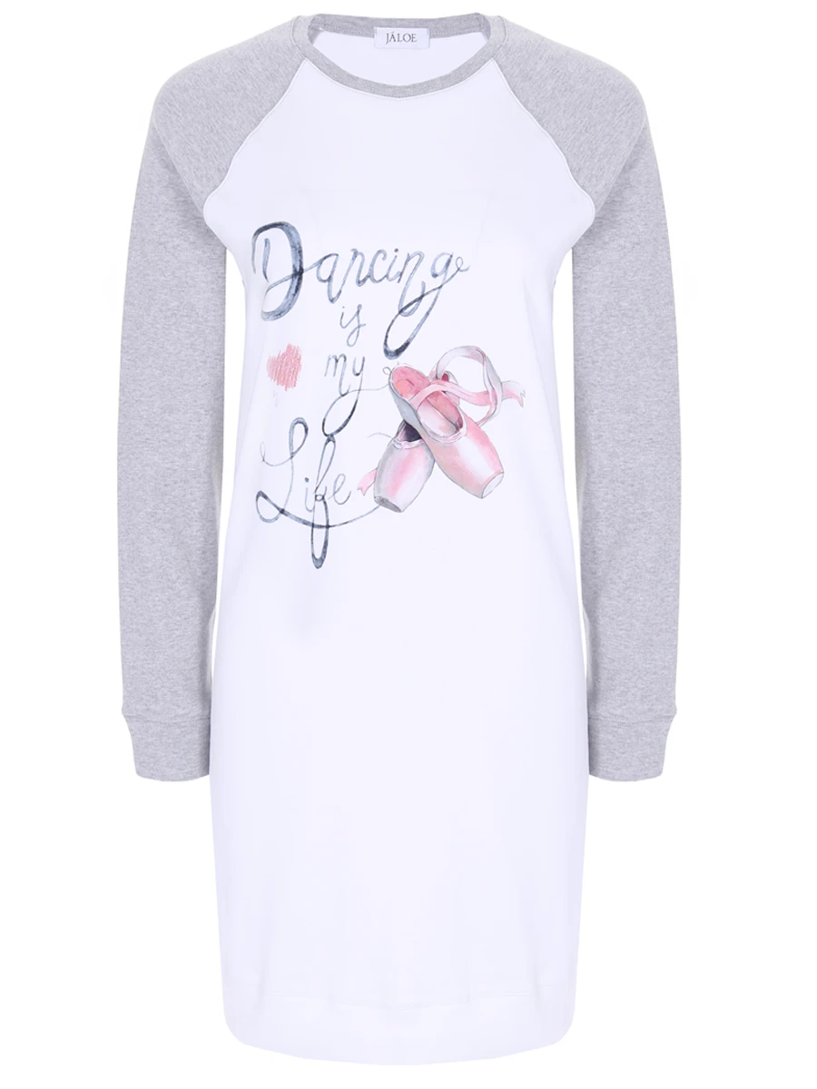 

Сорочка хлопковая с принтом, Белый, 71566