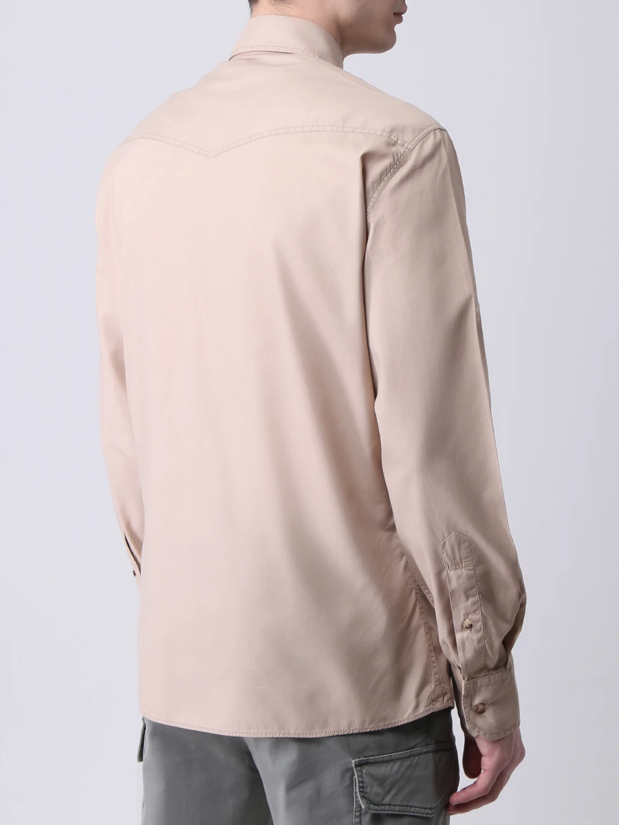 Рубашка Leisure Fit хлопковая BRUNELLO CUCINELLI ML6804008 C6132, размер 50, цвет бежевый - фото 3