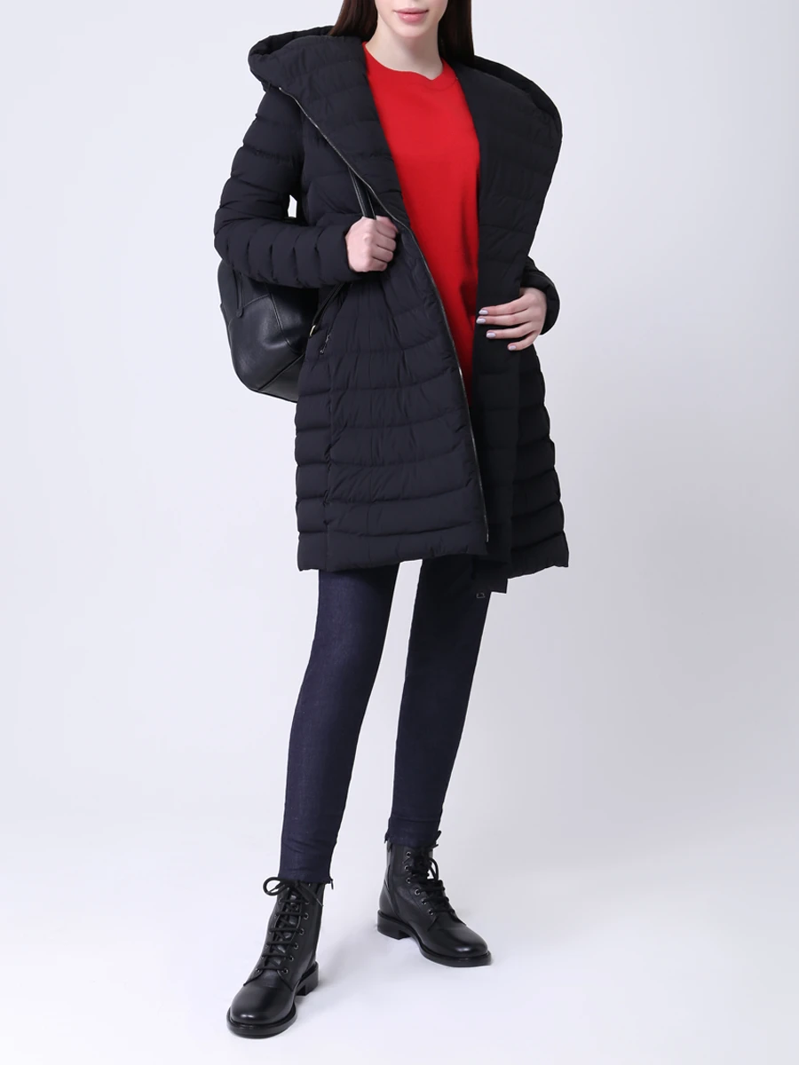 Пуховик стеганый MONCLER 49368/53513/999 Черный  Фото 2