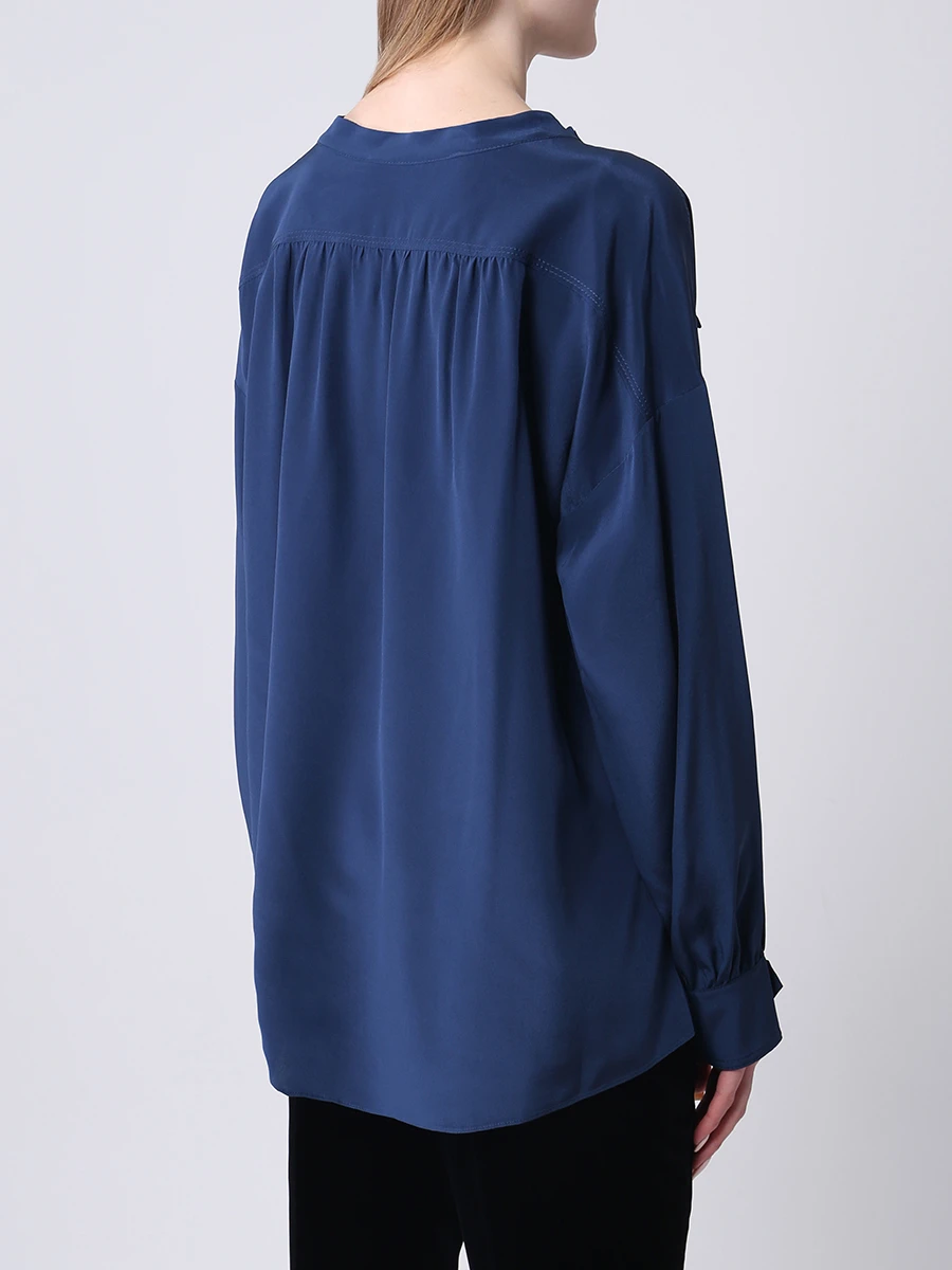 Блуза шелковая DOROTHEE SCHUMACHER 849005, размер 52, цвет синий - фото 3