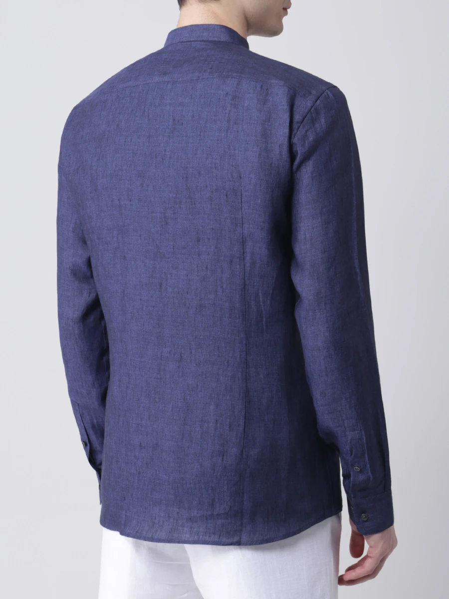 Рубашка Slim Fit льняная BOSS 50429122/411, размер 48, цвет синий 50429122/411 - фото 3