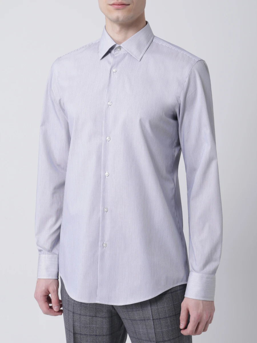 Рубашка Slim Fit в полоску BOSS 50451047/410 Полоска  Фото 4
