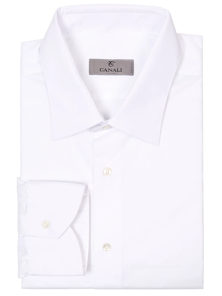 Рубашка Modern Fit хлопковая CANALI GA00099/001/7C1 Белый M/F, размер 50 GA00099/001/7C1 Белый M/F - фото 1