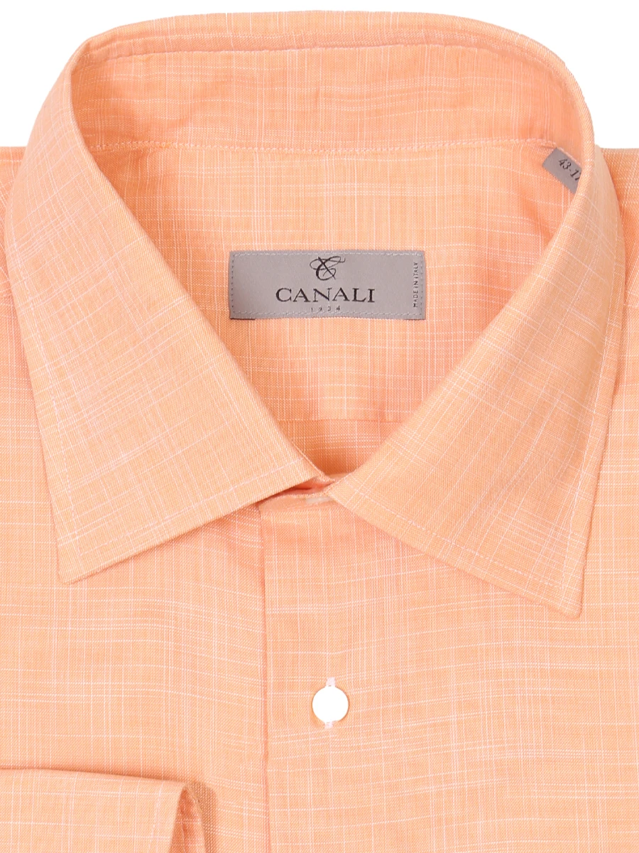 Рубашка Modern Fit хлопковая CANALI GD01568/701/705 MF, размер 58, цвет оранжевый GD01568/701/705 MF - фото 2