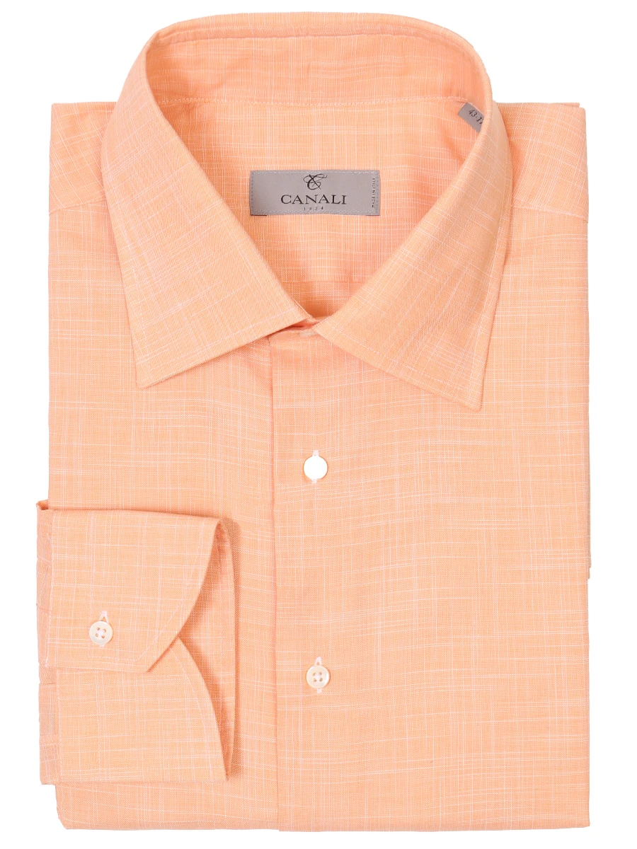 Рубашка Modern Fit хлопковая CANALI GD01568/701/705 MF, размер 58, цвет оранжевый GD01568/701/705 MF - фото 1