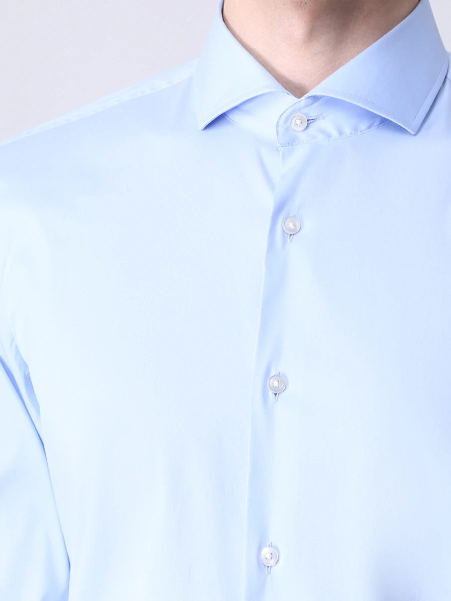 Рубашка Slim Fit хлопковая BOSS 50260064/450, размер 48, цвет голубой 50260064/450 - фото 5