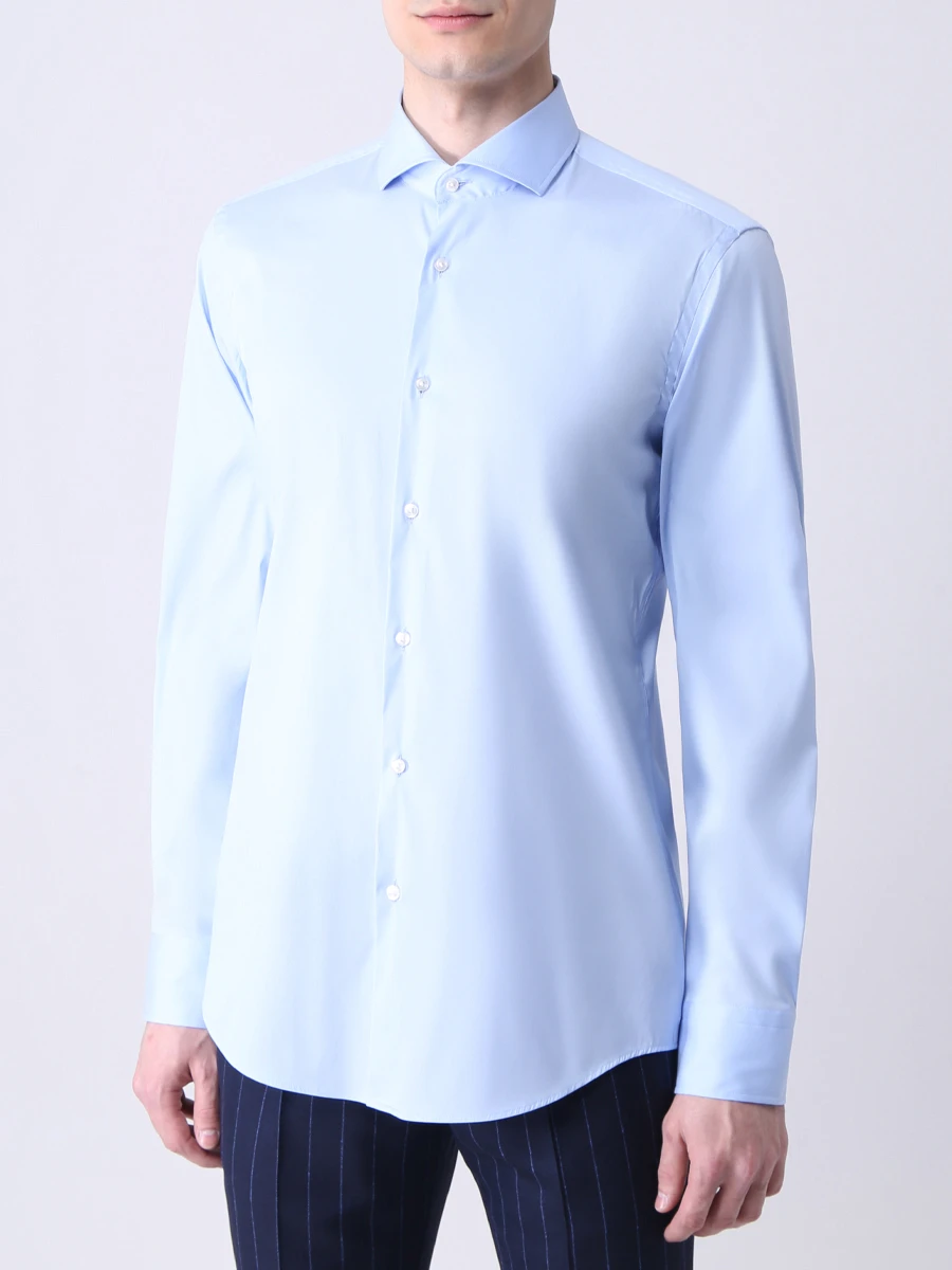 Рубашка Slim Fit хлопковая BOSS 50260064/450, размер 48, цвет голубой 50260064/450 - фото 4