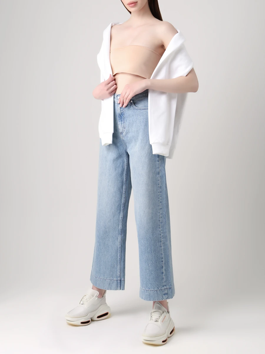Топ-бандо из вискозы BALMAIN VF10975K050/0KQ Бежевый  Фото 2