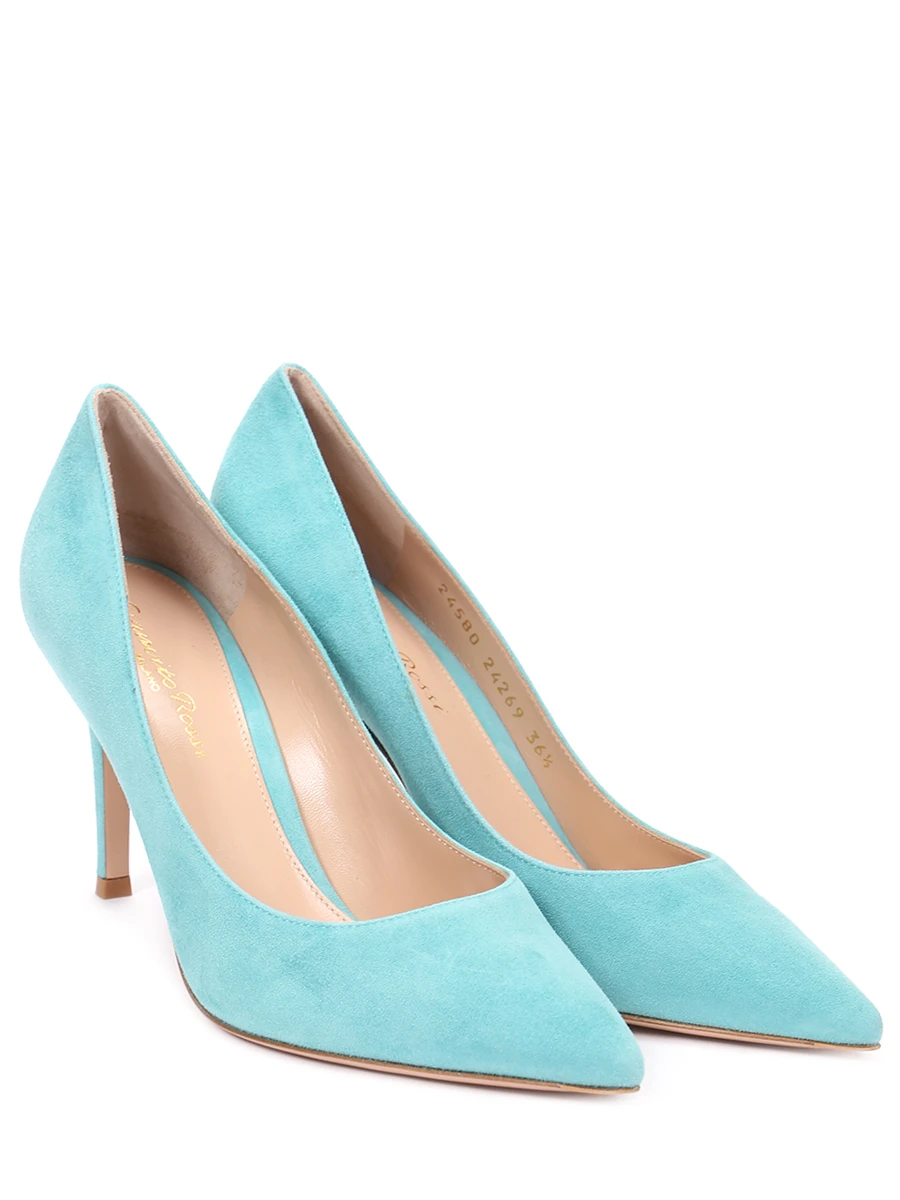 Туфли замшевые Gianvito GIANVITO ROSSI G24580.85RIC.CAMMALE Бирюзовый  Фото 2